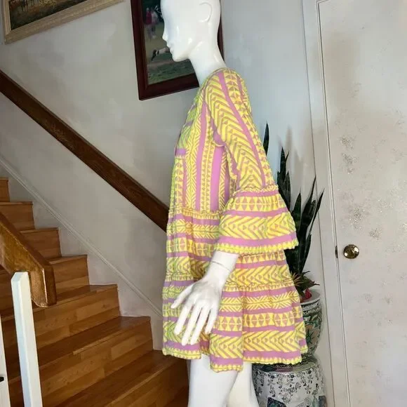 Anthropologie Devotion Twins Embroidered Ella Tunic Dress